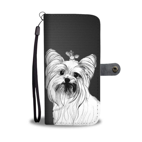 Yorkie Sketch Print Wallet Case-Free Shipping