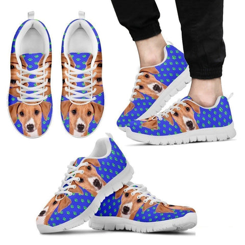 Azawakh Dog (White/Black) Running Shoes For Men-Free Shipping-Paww-Printz-Merchandise