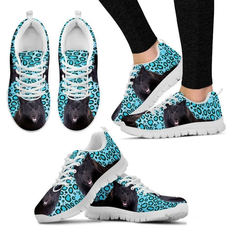 German Spitz Dog Print (Black/White) Running Shoes For Women-Free Shipping-Paww-Printz-Merchandise