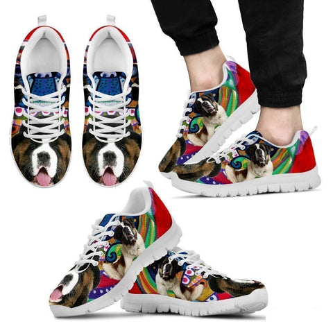 Saint Bernard Dog Print Running Shoe For Men- Free Shipping-Paww-Printz-Merchandise
