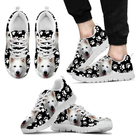 Dog  Paws Print (Black/White) Running Shoes For Men-Free Shipping Limited Edition-Paww-Printz-Merchandise