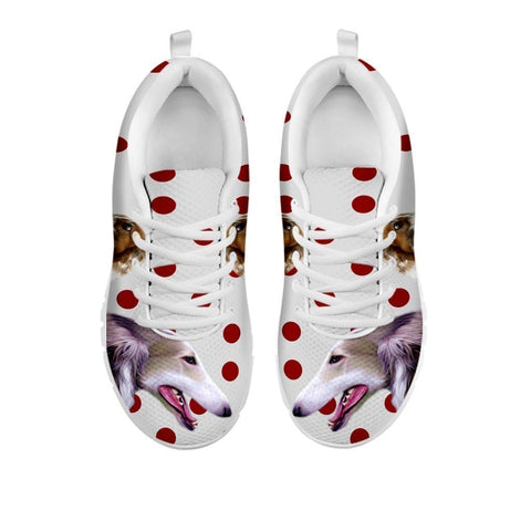 Amazing Borzoi Dog With Red Dots Print Running Shoes For Women-Free Shipping-For 24 Hours Only-Paww-Printz-Merchandise