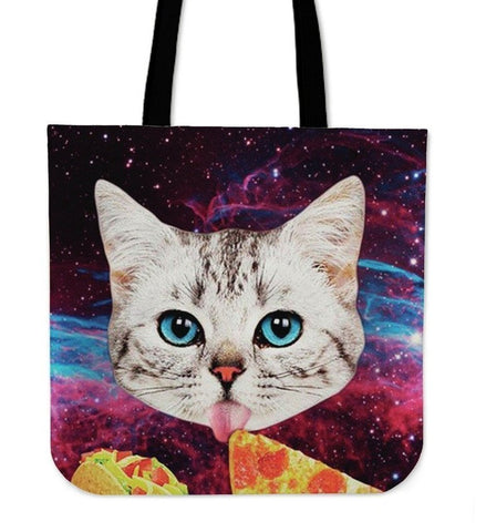 Cat Eat Pizza Tote Bag-3D Print-Free Shipping-Paww-Printz-Merchandise