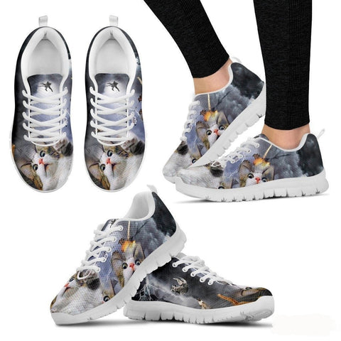 Cat In Storm-Men And Women's Running Shoes-Free Shipping-Paww-Printz-Merchandise