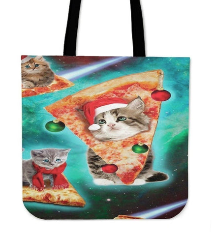 Cat On Pizza 3D Printed-Tote Bag-Free Shipping-Paww-Printz-Merchandise