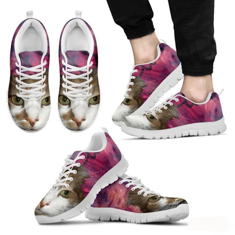 Cat Print Pink Running Shoe Men- Free Shipping-Paww-Printz-Merchandise
