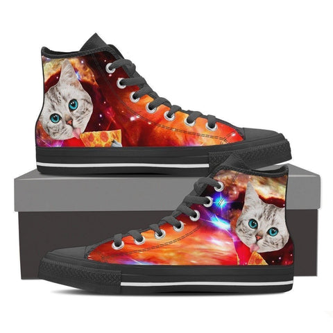Cat Printed-Women's High Top Canvas Shoe-Free Shipping-Paww-Printz-Merchandise