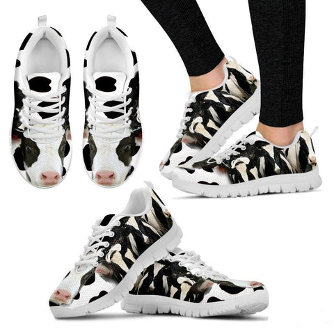 Cow Print Running Shoe For Women- Free Shipping-Paww-Printz-Merchandise