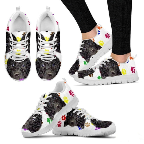 Curly Coated Retriever Dog (White/Black) Running Shoes For Women-Free Shipping-Paww-Printz-Merchandise