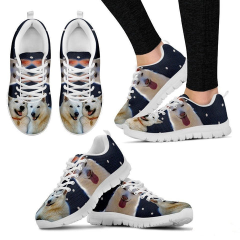 Customized(2093) Dog -(White/Black) Running Shoes For Women-Free Shipping-Paww-Printz-Merchandise
