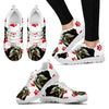 Customized Red Paws Dog Print (Black/White) Running Shoes For Women-Free Shipping-Paww-Printz-Merchandise