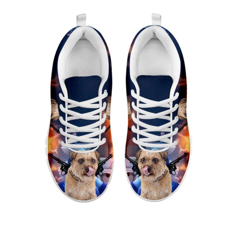 Amazing 'Hero' Border Terrier Dog Print Running Shoes For Women-Free Shipping-For 24 Hours Only-Paww-Printz-Merchandise