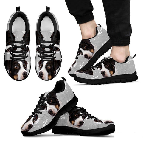 DANISH SWEDISH FARMDOG Dog Print (Black/White) Running Shoes For Men-Free Shipping Limited Edition-Paww-Printz-Merchandise