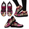 Miniature American Shepherd (Herding dog) Print Sneakers For Women(White/Black)- Free Shipping-Paww-Printz-Merchandise