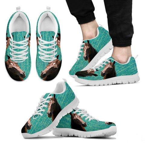 Morgan Horse Print (Black/White) Running Shoes For Men-Free Shipping Limited Edition-Paww-Printz-Merchandise