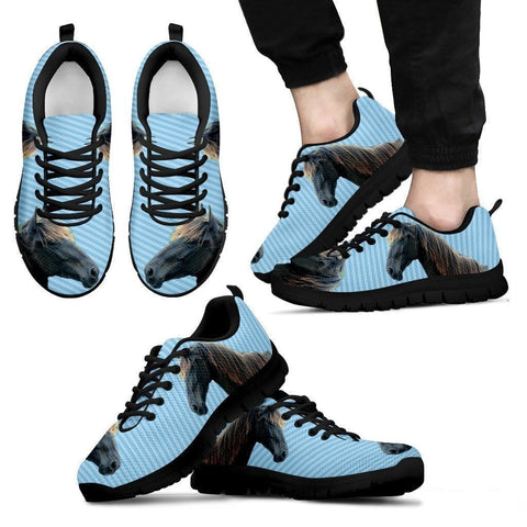 Tennessee Walker Horse Print (Black/White) Running Shoes For Men-Free Shipping Limited Edition-Paww-Printz-Merchandise
