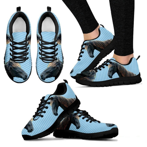 Tennessee Walker Horse Print (Black/White) Running Shoes For Women-Free Shipping-Paww-Printz-Merchandise
