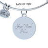 " I Love My Cat" Print Circle Pendant Luxury Bangle
