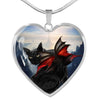 Bombay Cat Print Heart Pendant Luxury Necklace-Free Shipping
