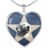 Great Pyrenees Print Heart Pendant Luxury Necklace-Free Shipping