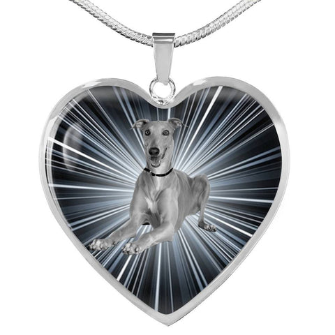 Italian Greyhound Dog Print Heart Pendant Luxury Necklace-Free Shipping