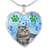 Cute American Shorthair Print Heart Pendant Luxury Necklace-Free Shipping
