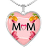 "MOM" Print Heart Pendant Luxury Necklace