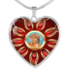 Tosa Inu Dog Print Heart Pendant Luxury Necklace-Free Shipping