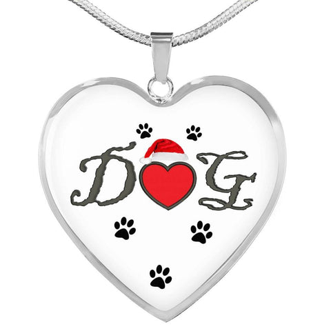 Dog With Paws Print Heart Pendant Luxury Necklace-Free Shipping
