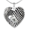 Black&White Snake Print Heart Pendant Luxury Necklace-Free Shipping