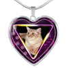 Javanese Cat Print Heart Charm Necklaces-Free Shipping