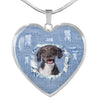 Amazing Spanish Water Dog Print Heart Pendant Luxury Necklace-Free Shipping
