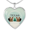 Yorkshire Terrier (Yorkie) Texas Print Heart Charm Luxury Necklace-Free Shipping