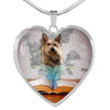 Berger Picard Print Heart Pendant Luxury Necklace-Free Shipping