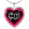 Pekingese Dog Print Heart Charm Necklaces-Free Shipping