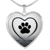 Paws Black Print Heart Pendant Luxury Necklace-Free Shipping