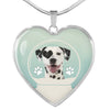 Dalmatian Dog Print Heart Pendant Luxury Necklace-Free Shipping