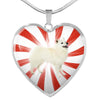 American Eskimo Dog Print Heart Pendant Luxury Necklace-Free Shipping