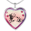 Golden Retriever Dog Print Heart Charm Necklaces-Free Shipping