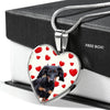 Cute Dachshund Print Heart Charm Necklace-Free Shipping