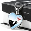 Cat Print Heart Pendant Luxury Necklace-Free Shipping