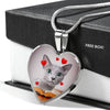 Russian Blue Print Heart Pendant Luxury Necklace-Free Shipping