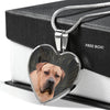 South African Boerboel Dog Print Heart Pendant Luxury Necklace-Free Shipping