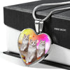Ragamuffin Cat Print Heart Pendant Luxury Necklace-Free Shipping