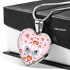 Maltese Dog Print Heart Charm Luxury Necklace-Free Shipping