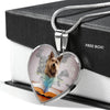 Berger Picard Print Heart Pendant Luxury Necklace-Free Shipping