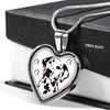 Lovely Dalmatian Dog Print Heart Charm Necklaces-Free Shipping