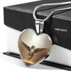 Norwegian Forest Cat Print Heart Pendant Luxury Necklace-Free Shipping