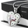 Bull Terrier Print Heart Pendant Luxury Necklace-Free Shipping