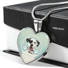 Dalmatian Dog Print Heart Pendant Luxury Necklace-Free Shipping